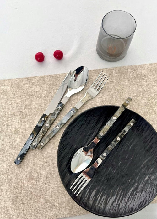 Set Of 10 Pcs Modern Elegant Terra Flatware - Bistrot Style Cutlery Si