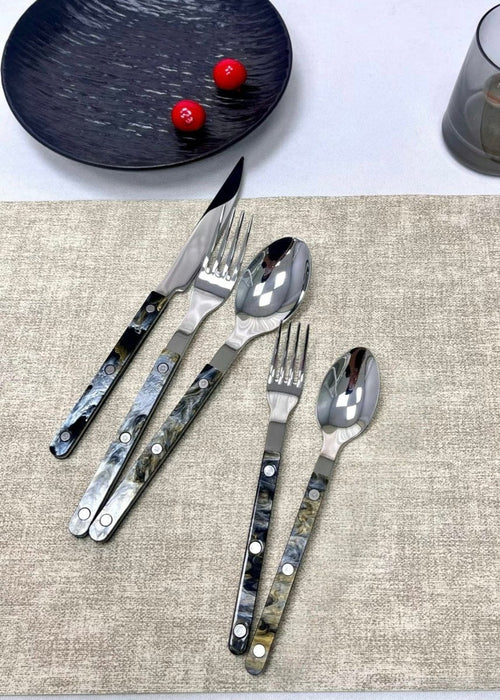 Set Of 10 Pcs Modern Elegant Terra Flatware - Bistrot Style Cutlery Si